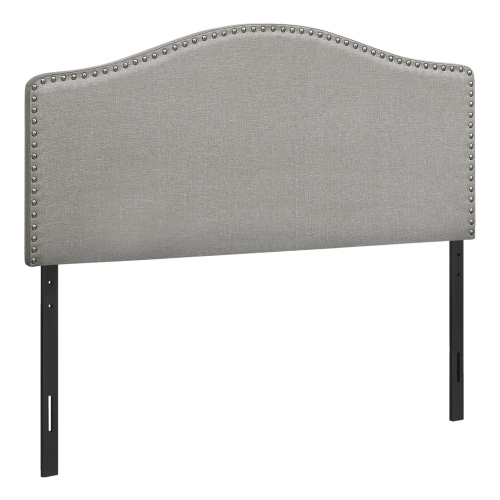 Monarch Specialties I 6013F Bed - Full Size / Grey Linen Headboard Only