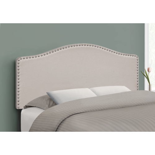 MONARCH  Specialties I 6014F Bed - Full Size / Linen Headboard Only In Beige