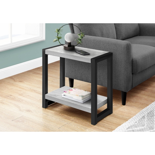 MONARCH  Specialties I 2082 Accent Table - 22" High / Grey / Metal In Black