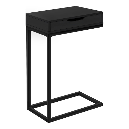 Monarch Specialties I 3600 Accent Table - Black / Black Metal With A Drawer