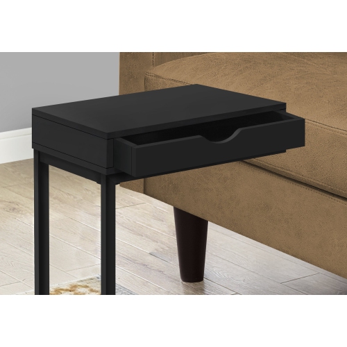 Monarch Specialties I 3600 Accent Table - Black / Black Metal With A Drawer