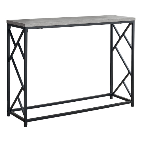 Monarch Specialties I 3532 Accent Table - 44" Long / Grey / Black Metal Hall Console