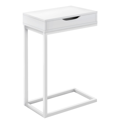 Monarch Specialties I 3601 Accent Table - White / White Metal With A Drawer