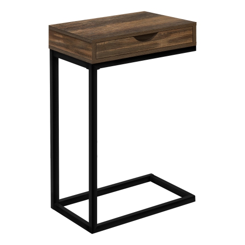 Monarch Specialties I 3602 Accent Table - Brown Reclaimed-look / Black Metal