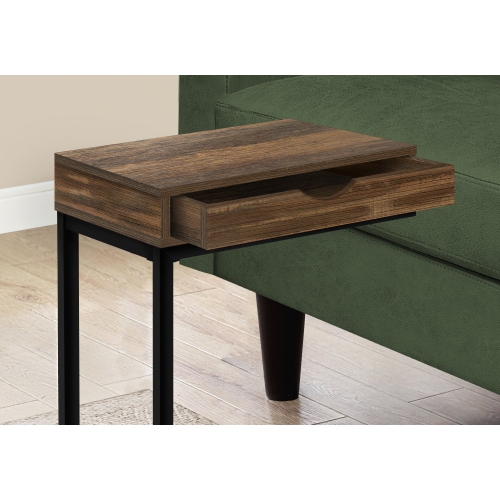 Monarch Specialties I 3602 Accent Table - Brown Reclaimed-look / Black Metal