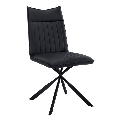 Monarch Specialties I 1215 Dining Chair - 2pcs / 36" High / Black Leather-look / Black