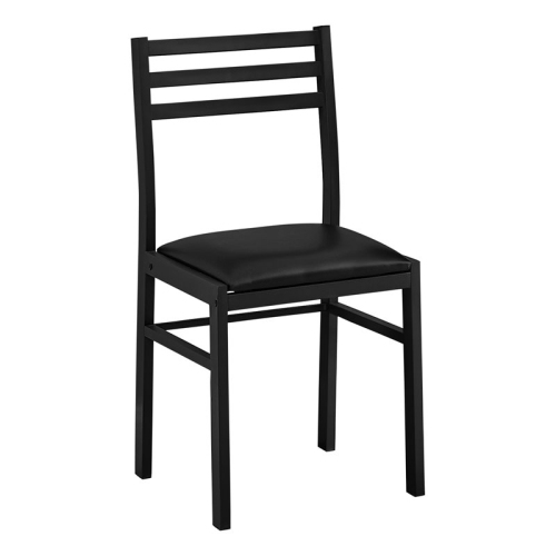 Monarch Specialties I 1003 Dining Set - 3pcs Set / Dark Taupe Top / Black Metal