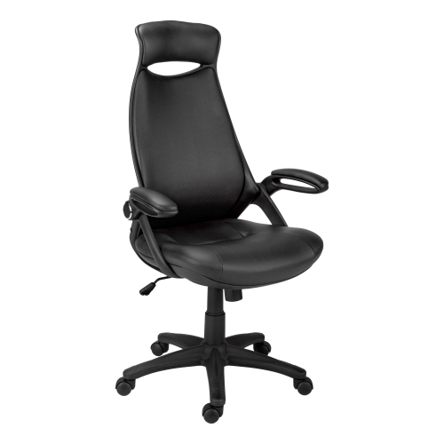 Monarch Specialties I 7276 Office Chair - Black Leather-look / Multi Position