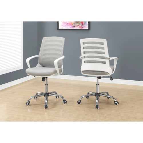 Monarch Specialties I 7225 Office Chair - White / Grey Mesh / Multi Position