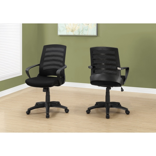 Monarch Specialties I 7224 Office Chair - Black / Black Mesh / Multi Position