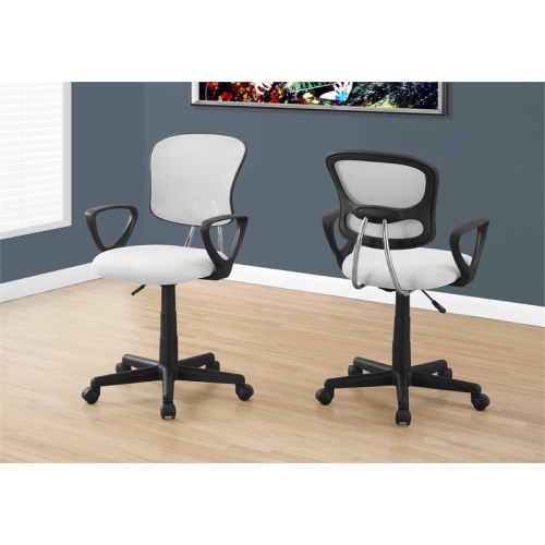 Monarch Specialties I 7261 Office Chair - White Mesh, For Kids / Multi-position
