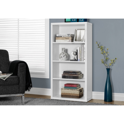 Monarch Specialties I 7059 Bookcase - 48" High / White With Adjustable Shelves