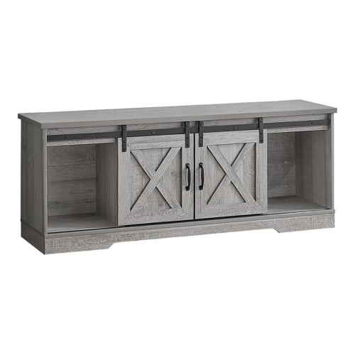 Monarch Specialties I 2747 Tv Stand - 60" Long / Grey With 2 Sliding Doors