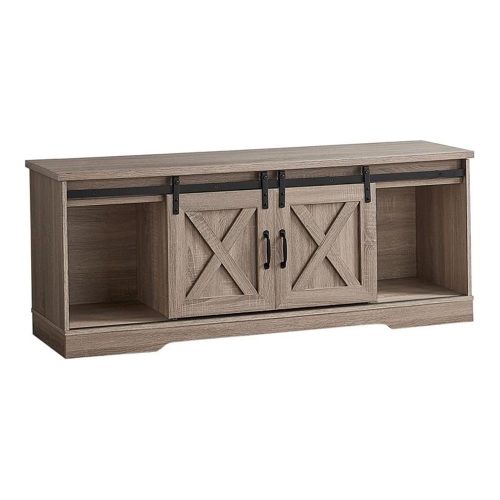 Monarch Specialties I 2746 Tv Stand - 60" Long / Dark Taupe With 2 Sliding Doors