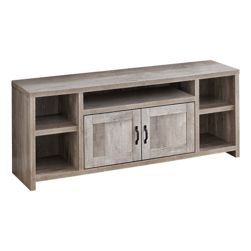 Monarch Specialties I 2742 Tv Stand - 60" Long / Taupe Reclaimed Wood-look
