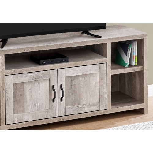 Monarch Specialties I 2742 Tv Stand - 60" Long / Taupe Reclaimed Wood-look