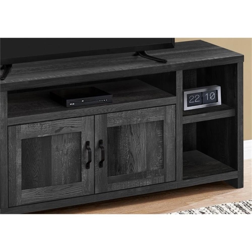 Monarch Specialties I 2743 Tv Stand - 60" Long / Black Reclaimed Wood-look
