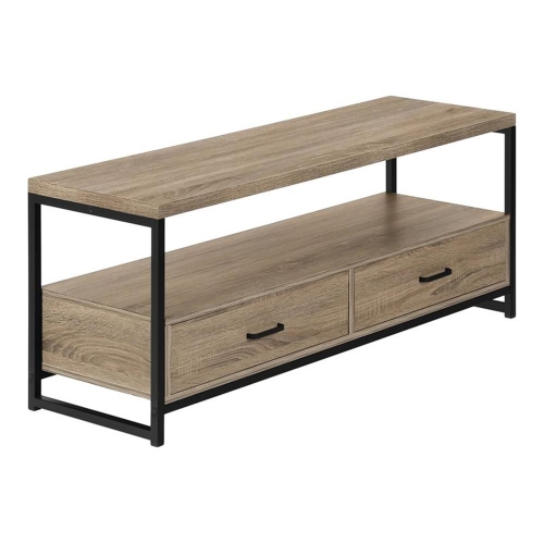 Monarch Specialties I 2872 Meuble Tv - 48" de Long / Taupe Foncé/ Métal Noir