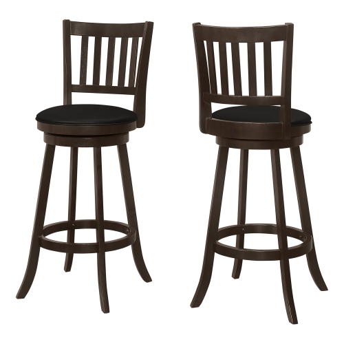 Monarch Specialties I 1236 Barstool - 2pcs / 44" High / Espresso / Swivel Bar Height