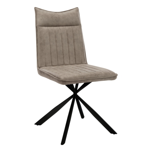 Monarch Specialties I 1216 Dining Chair - 2pcs / 36" High / Taupe Fabric / Black Metal
