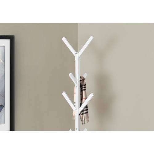 Monarch Specialties I 2059 Coat Rack - 70" High / White Metal