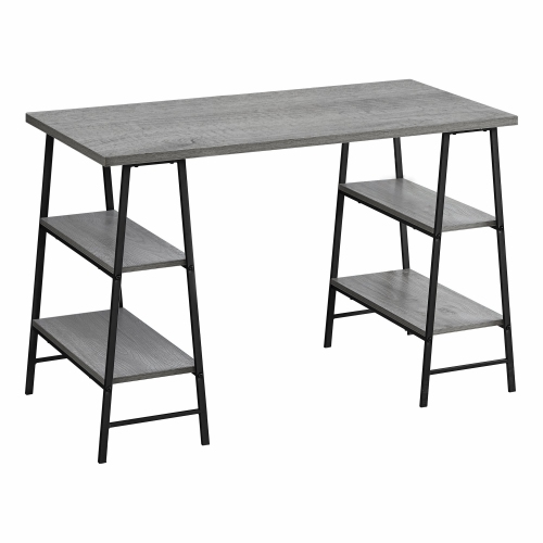 Monarch Specialties I 7524 Computer Desk - 48" Long / Grey / Black Metal