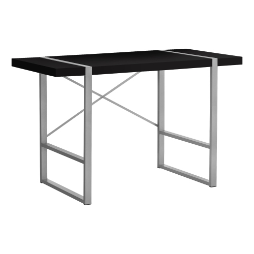 Monarch Specialties I 7664 Computer Desk - 48" Long / Black / Silver Metal