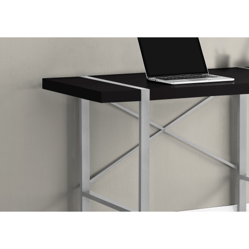 Monarch Specialties I 7664 Computer Desk - 48" Long / Black / Silver Metal