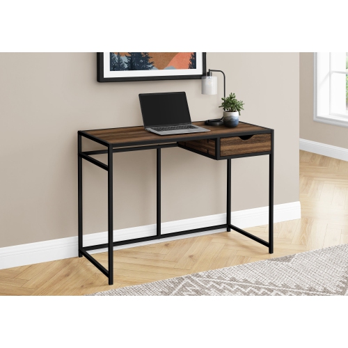 MONARCH  Specialties I 7574 Computer Desk - 42" Long / Reclaimed / Black Metal In Brown
