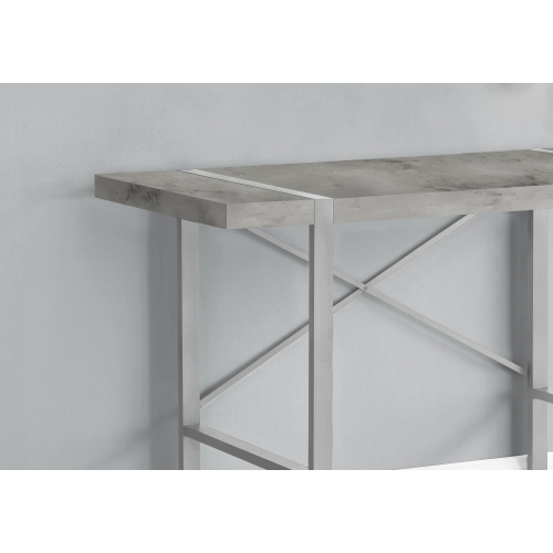 Monarch Specialties I 7662 Computer Desk - 48" Long / Grey Concrete-look / Silver Metal