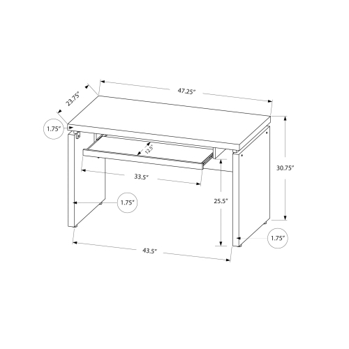 Monarch Specialties I 7003 Computer Desk - 48" Long / Espresso