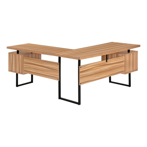 Monarch Specialties I 7612 Computer Desk - 70" Long / Reclaimed Wood / Black Metal / L/r