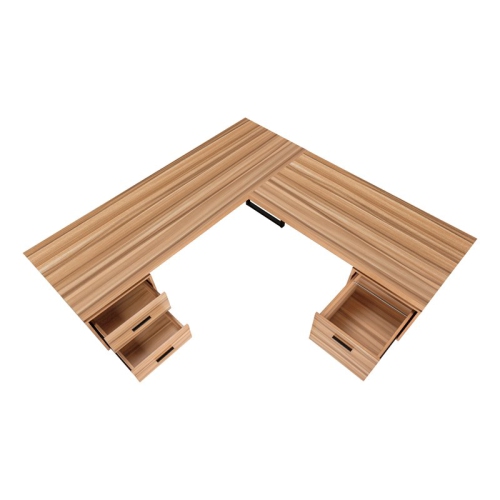 Monarch Specialties I 7612 Computer Desk - 70" Long / Reclaimed Wood / Black Metal / L/r