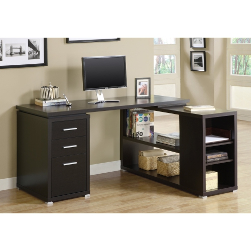 MONARCH  Specialties I 7019 Computer Desk - Espresso Left Or Right Facing Corner
