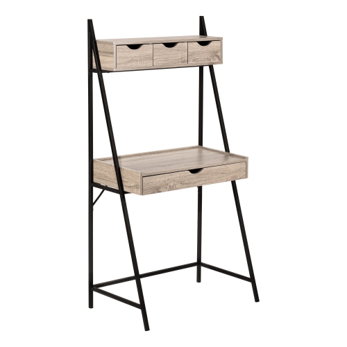 Monarch Specialties I 7332 Computer Desk - 32" Long / Dark Taupe / Black Metal