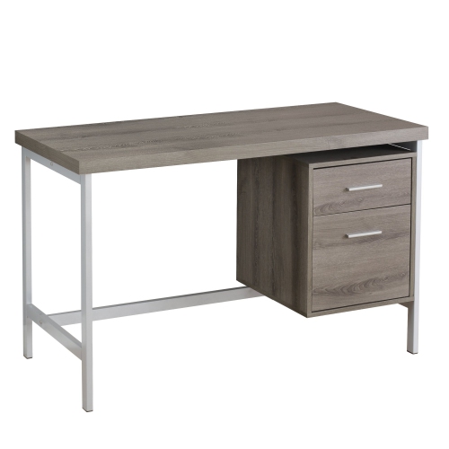 Monarch Specialties I 7150 Computer Desk - 48" Long / Dark Taupe / Silver Metal