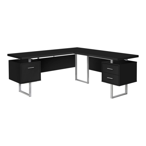 MONARCH  Specialties I 7619 Computer Desk - 70" Long / / Silver Metal / L/r Face In Black