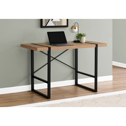 Monarch Specialties I 7657 Computer Desk - 48" Long / Light Reclaimed Wood / Black Metal