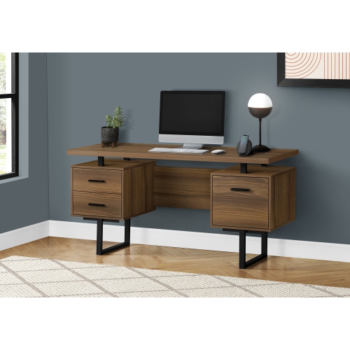 MONARCH  Specialties I 7625 Computer Desk - 60" Long / Walnut / Metal In Black