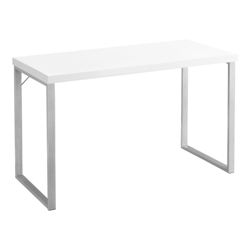 Monarch Specialties I 7154 Computer Desk - 48" Long / White / Silver Metal