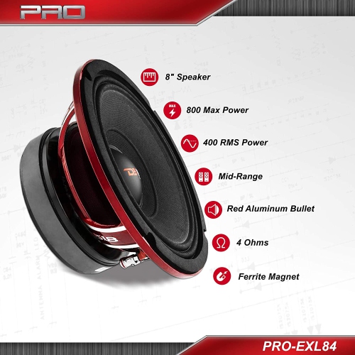 DS18 PRO-EXL84 8" Midrange Speaker 4-ohm, 800 Watt - Sold Individually