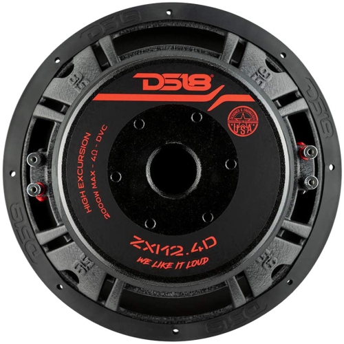 DS18 ZXI12.4D ZXI High Excursion 12" Subwoofer 2000W Watts Dvc 4-Ohm