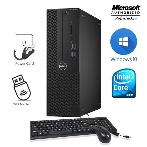 Refurbished - Dell Optiplex 3050 SFF Business Desktop Computer Intel core i5 7th Gen@4GHz 16GB RAM 1TB SSD Windows 10 Professional WiFi HDMI