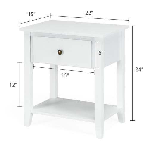 Costway Nightstand Beside Table Chest Sofa Table End Table Accent Table