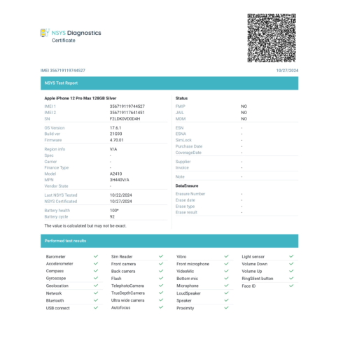 Refurbished - Apple iPhone 12 Pro Max 128GB - Pacific Blue - Unlocked