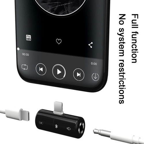 3.5mm Audio + Lightning Charge 2 in 1 for iPhone Adapter Headphone Jack Converter 13 12 11 XR XS X 8 7 Splitter Dual AUX Dongle - White