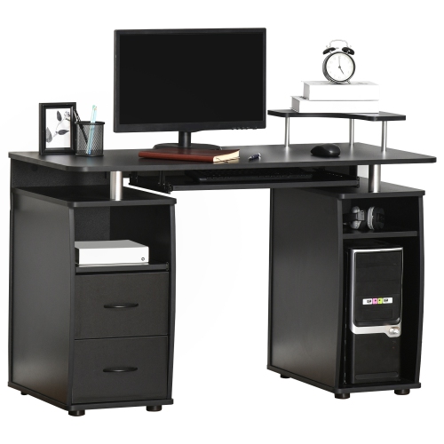 Homcom Computer Office Desk Pc Table, Best Computer Desk With Keyboard Tray