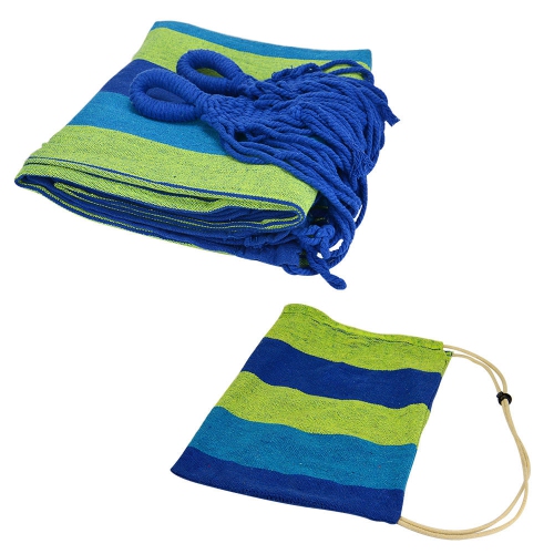 Blue 9Ft Double Hammock with Space Saving Steel Stand, Camping Hammock with 440-pound Large Capacity