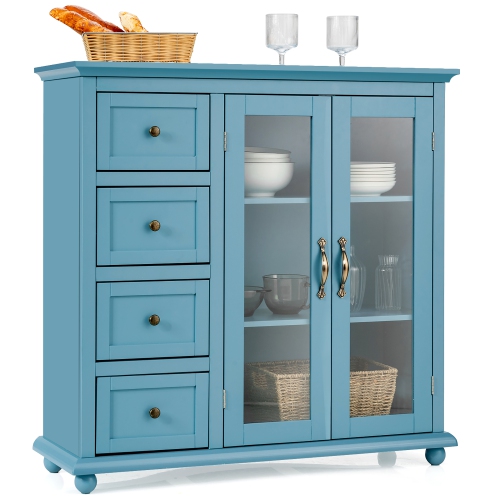 Costway Buffet Sideboard Table Kitchen Storage Cabinet w/ Drawers & Doors