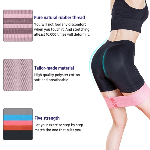 EILISON GLAMFIT Booty Resistance Bands for Legs and Butt ( Set of 5) ,  Exercise & Fitness Band - Cotton Loops Hip Thigh Glute Bands Non Slip  Fabric, Elastic Strength Squat Band